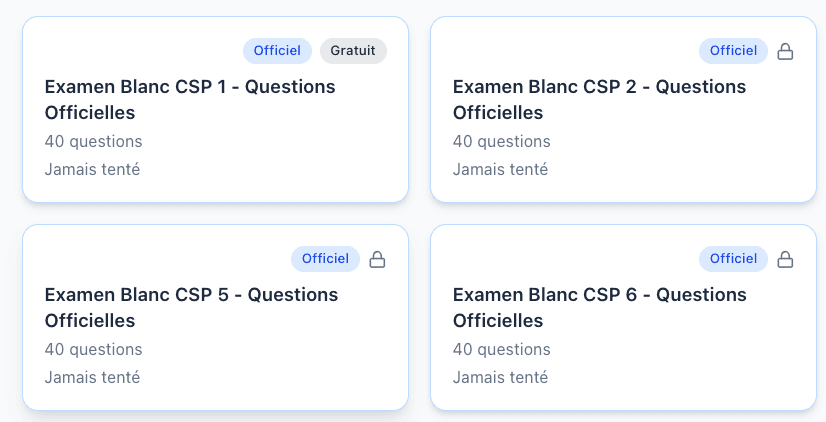 Liste des examens blancs officiels CSP avec questions de l'examen civique français